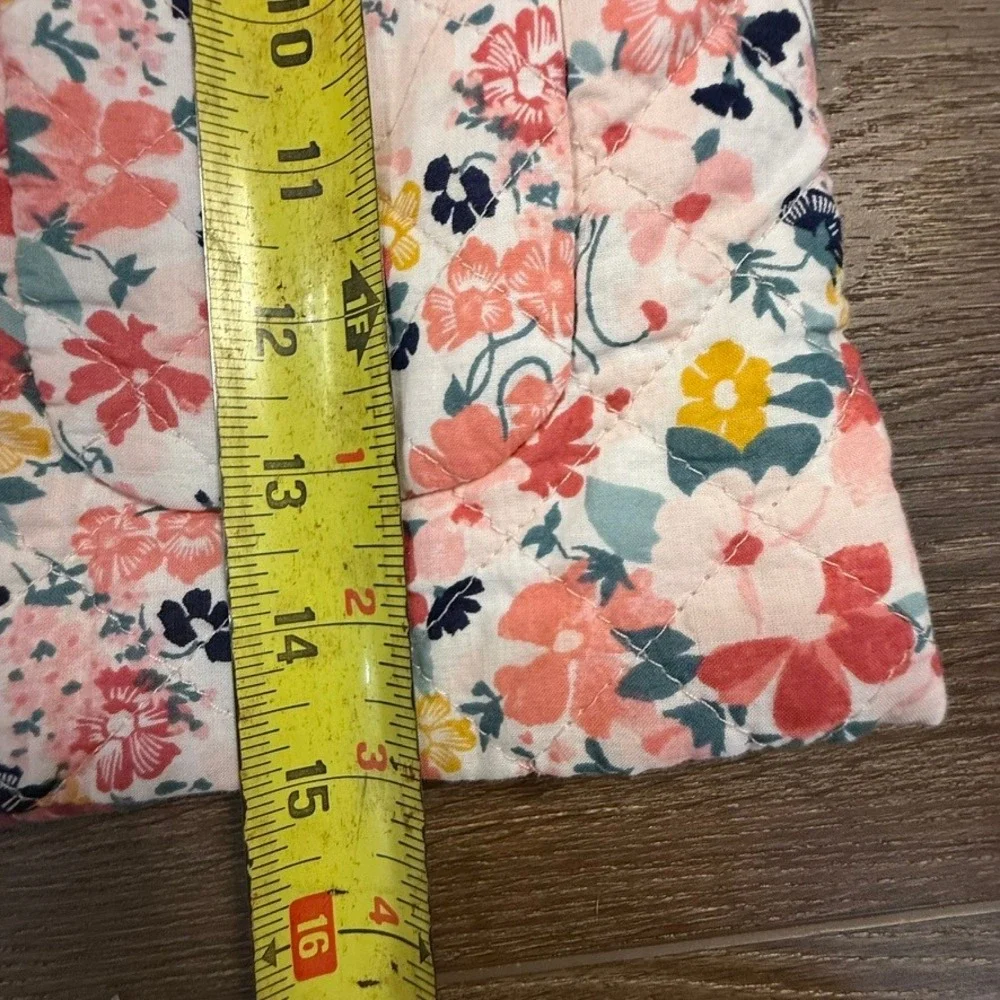 Janie and Jack Girls Quilted Floral Jacket Sz 6 Lightweight, Button Front - Picture 8 of 12